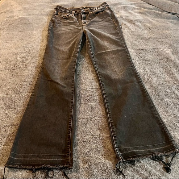 Judy Blue Jeans High Rise Boot Cut Size 9/29 Black Button/zip Fly Raw Hem Black - Picture 2 of 16